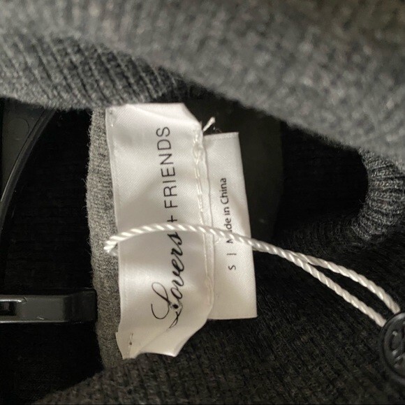Lovers and Friends Dress Charcoal Dark Gray Turtleneck Sweatshirt Small NWT - Picture 10 of 12
